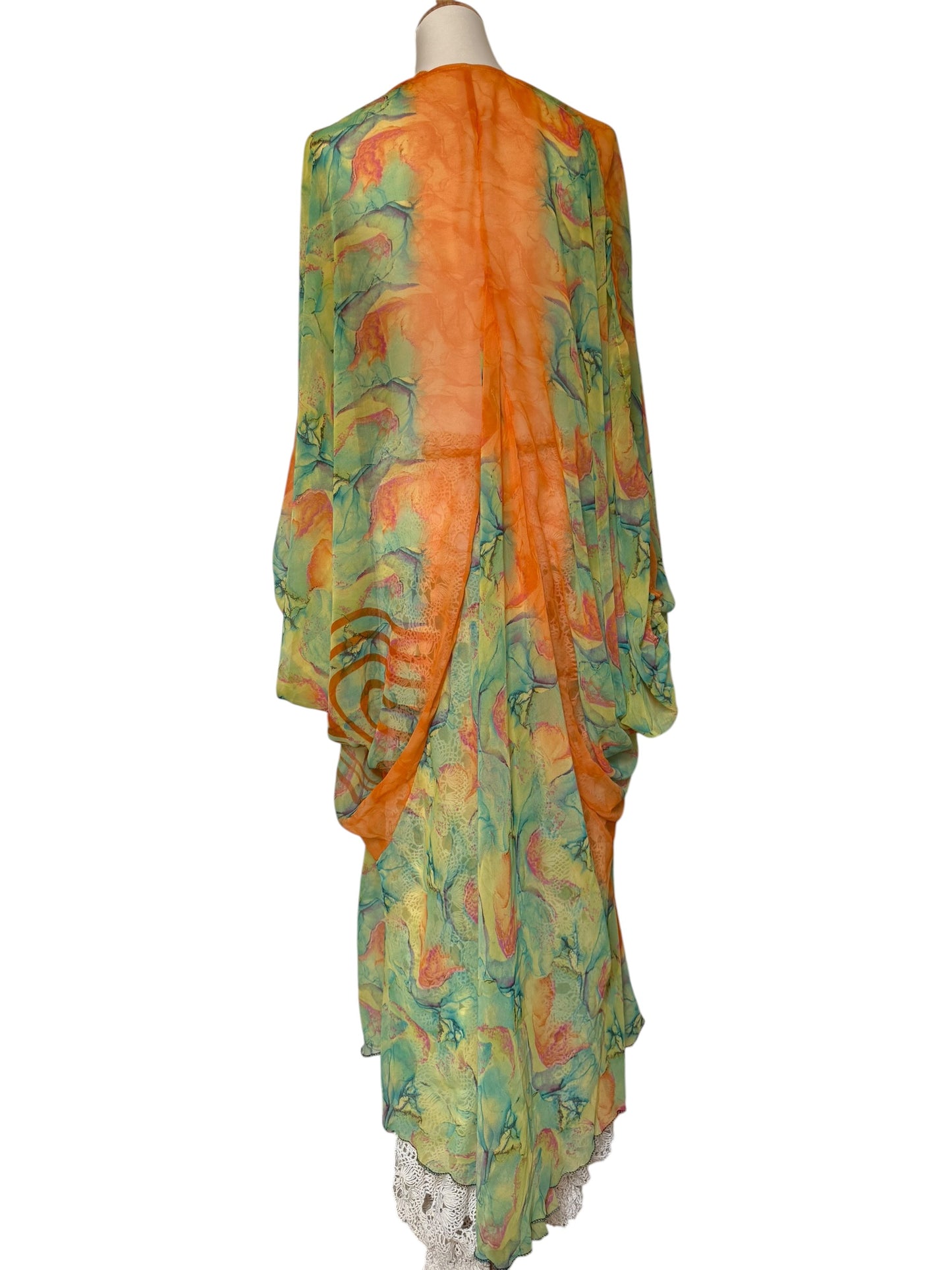 Vintage silk kimono with phantom sleeves