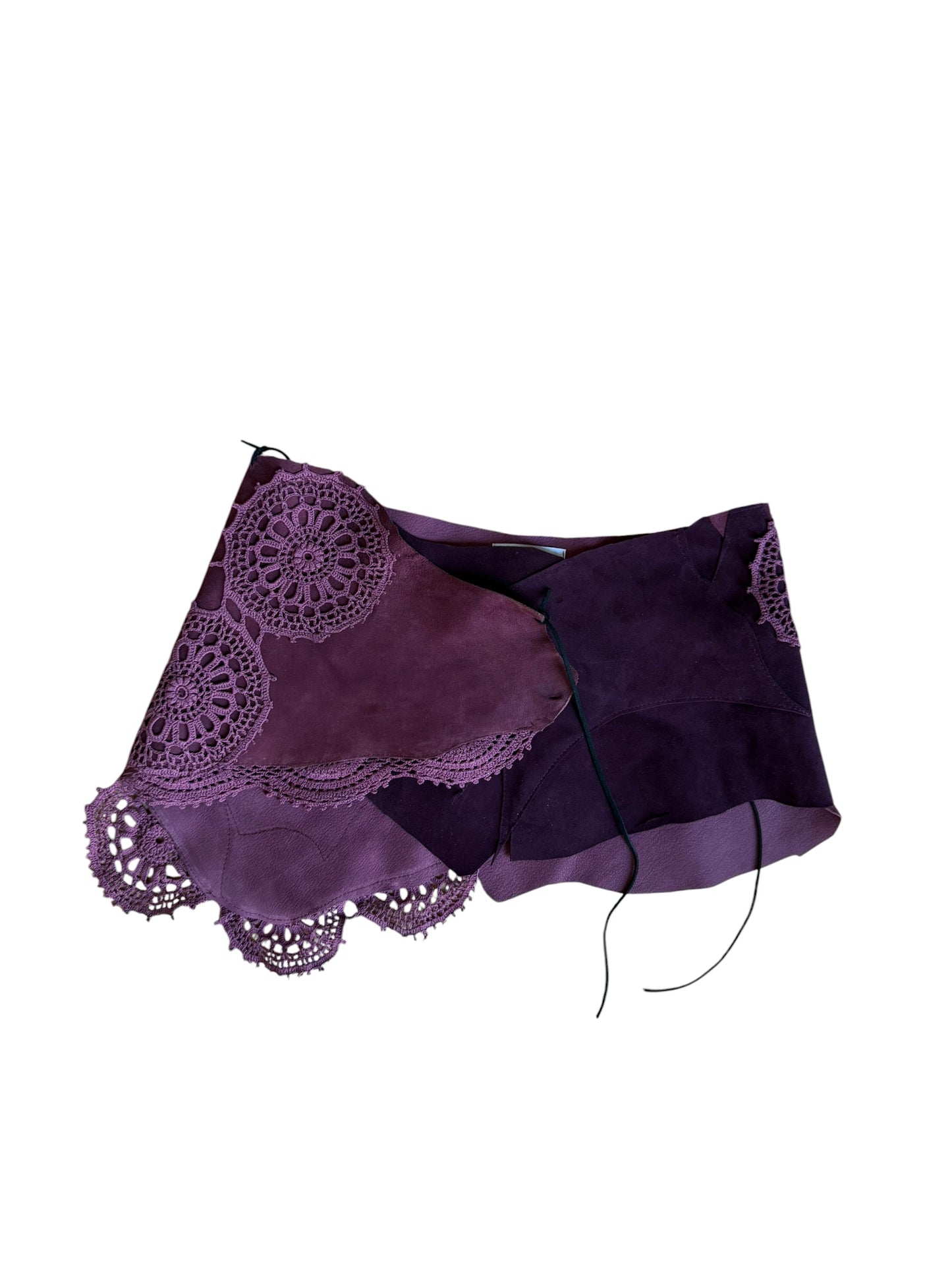 Leather and crochet set