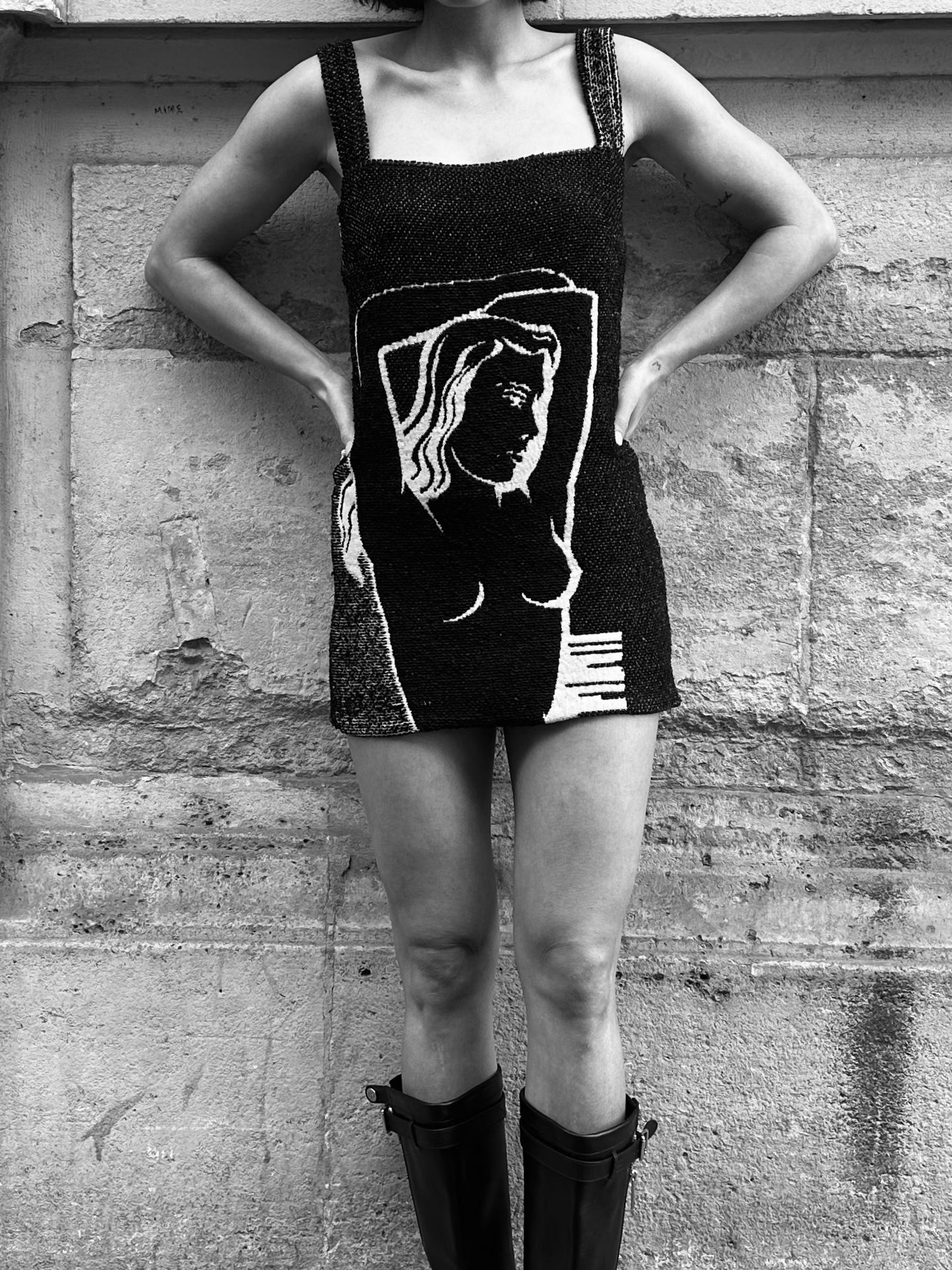 Mini dress with women body