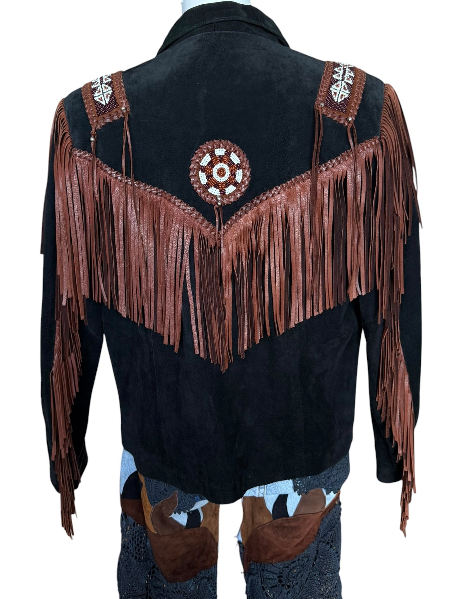 Vintage Black Fringe Western Jacket