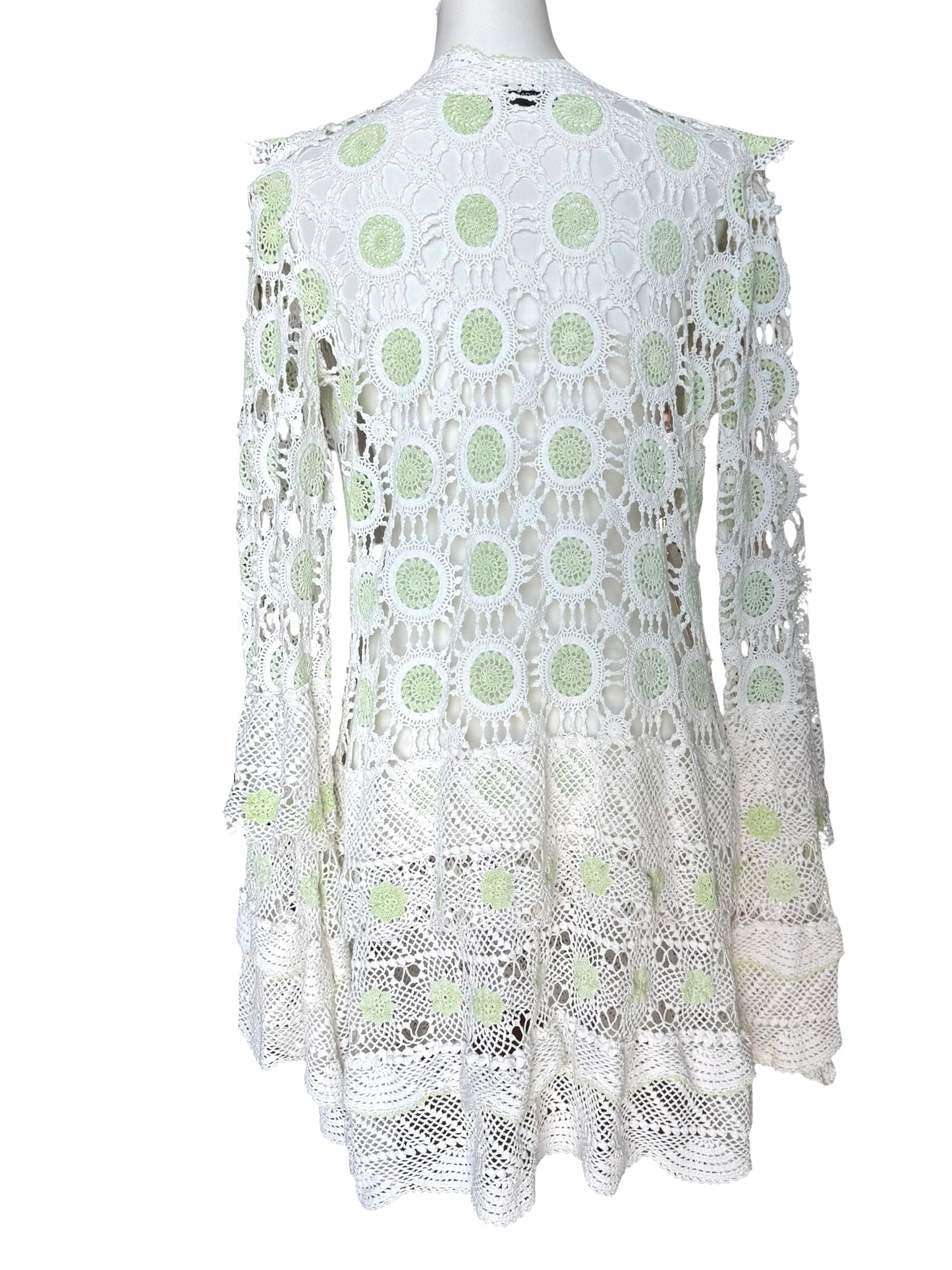 Crochet dress with bell sleeves
