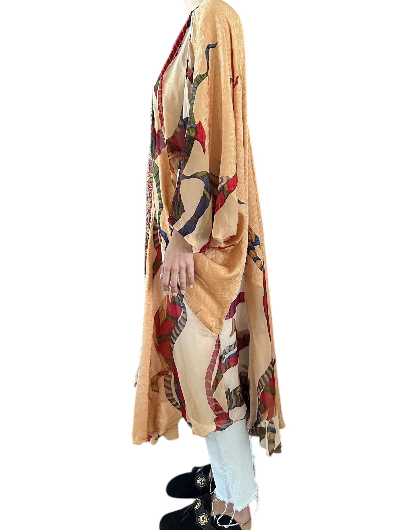 Vintage silk snakes kimono