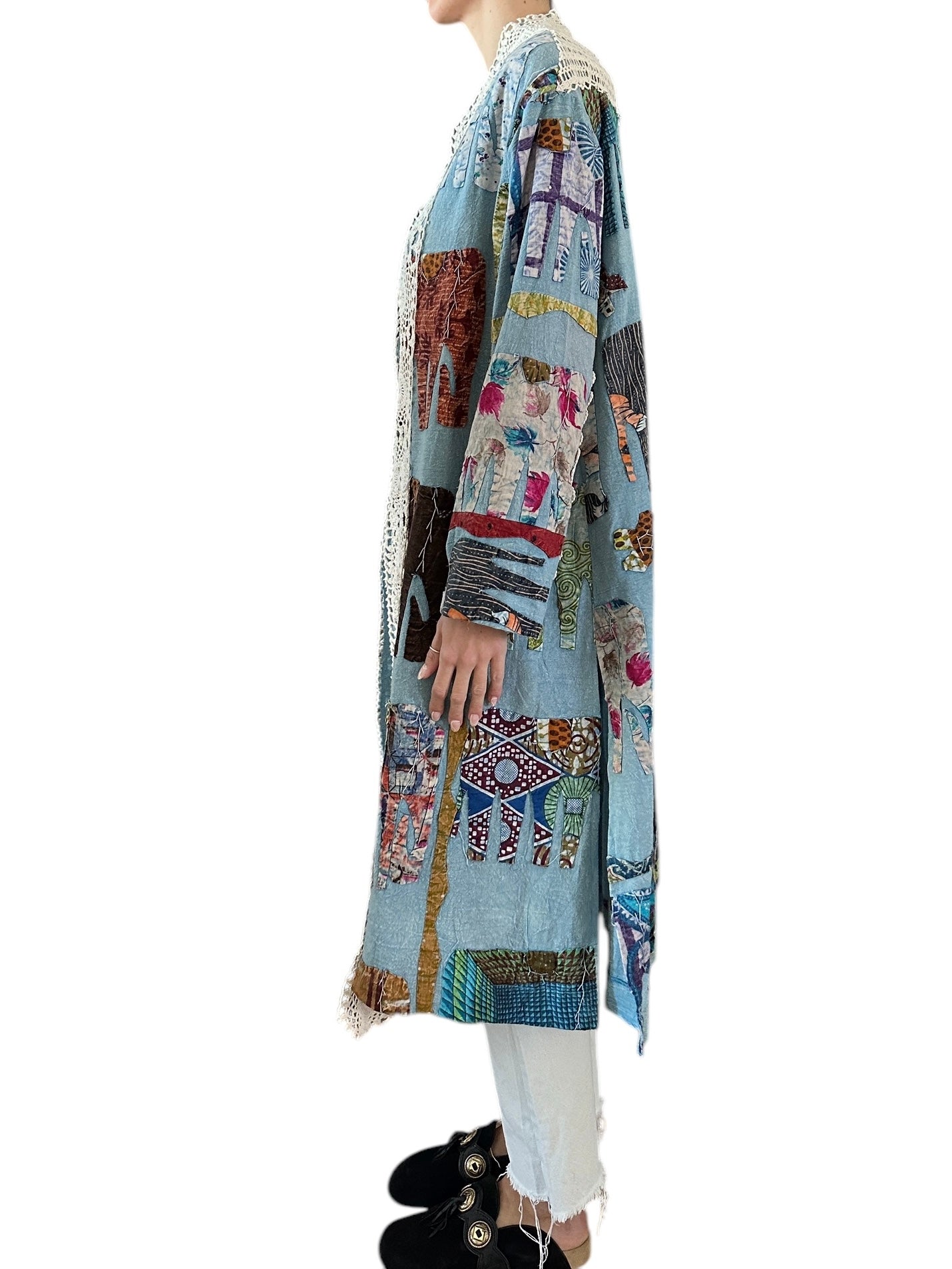 Tie dye elephant kimono