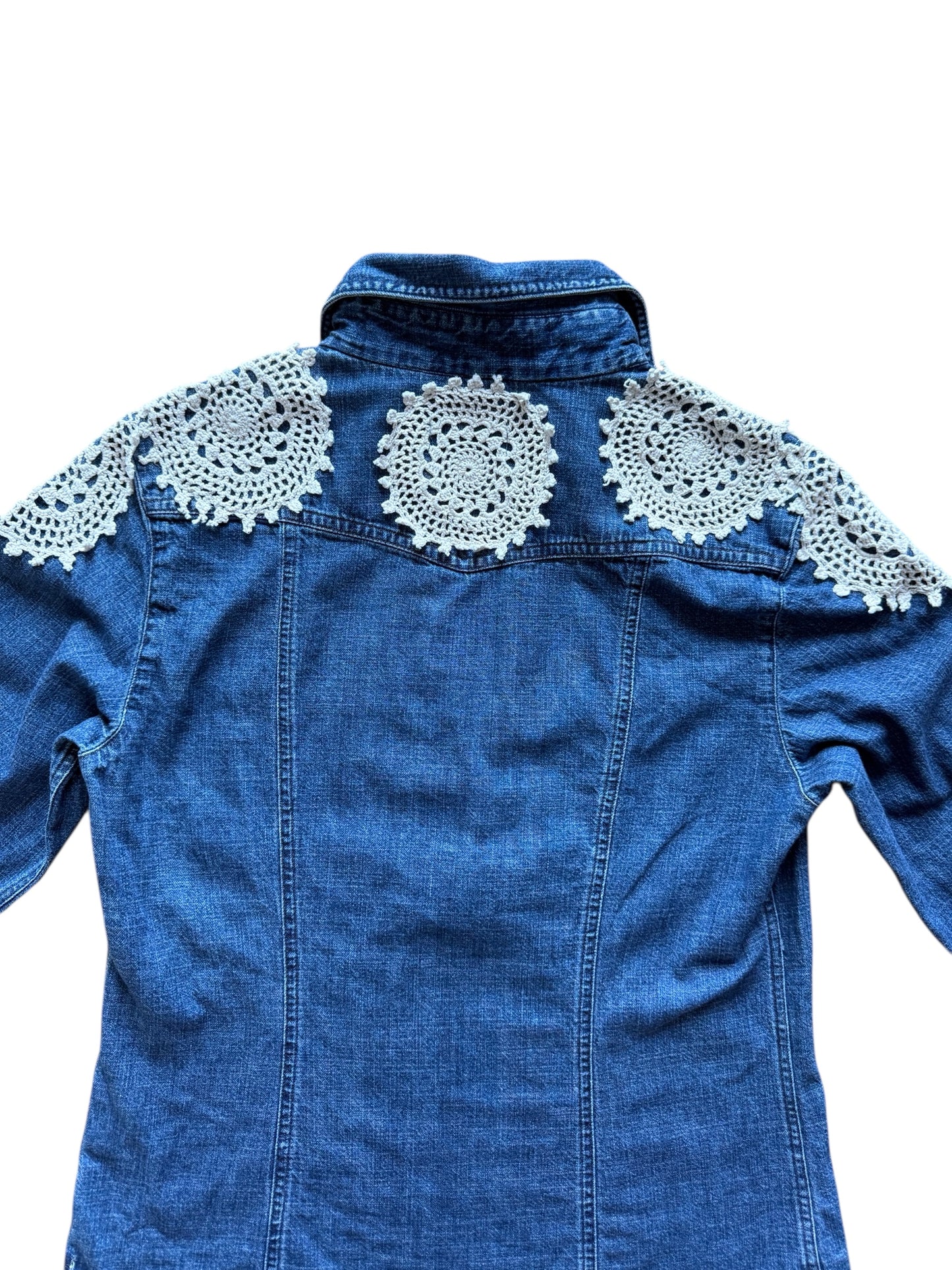 Denim shirt with crochet