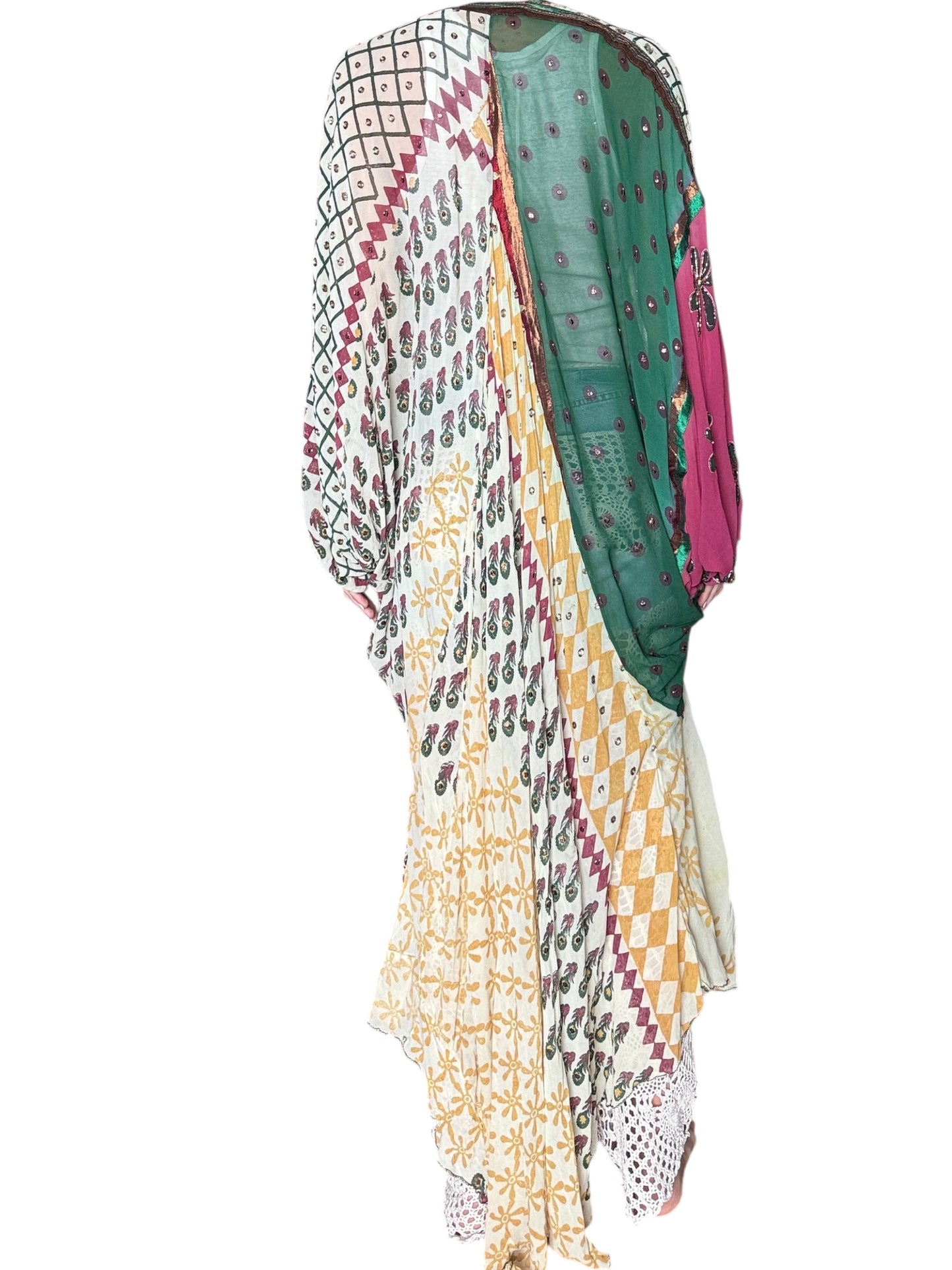 Vintage silk patchwork kimono