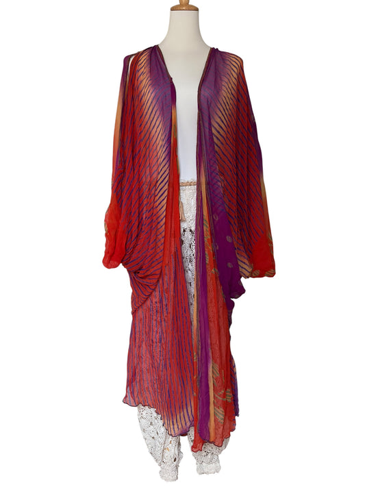 Vintage silk kimono with phantom sleeves