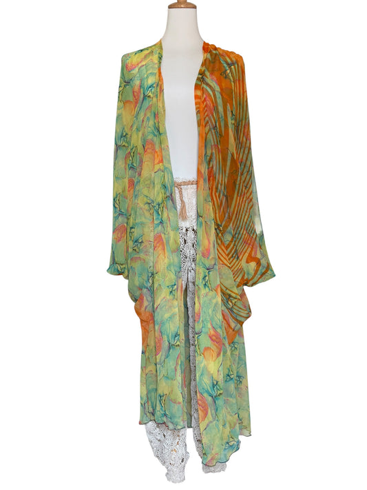 Vintage silk kimono with phantom sleeves