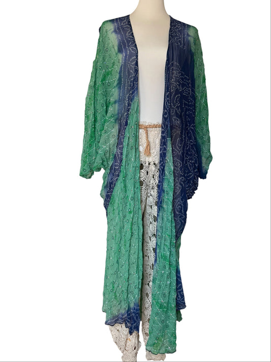 Vintage silk kimono with phantom sleeves