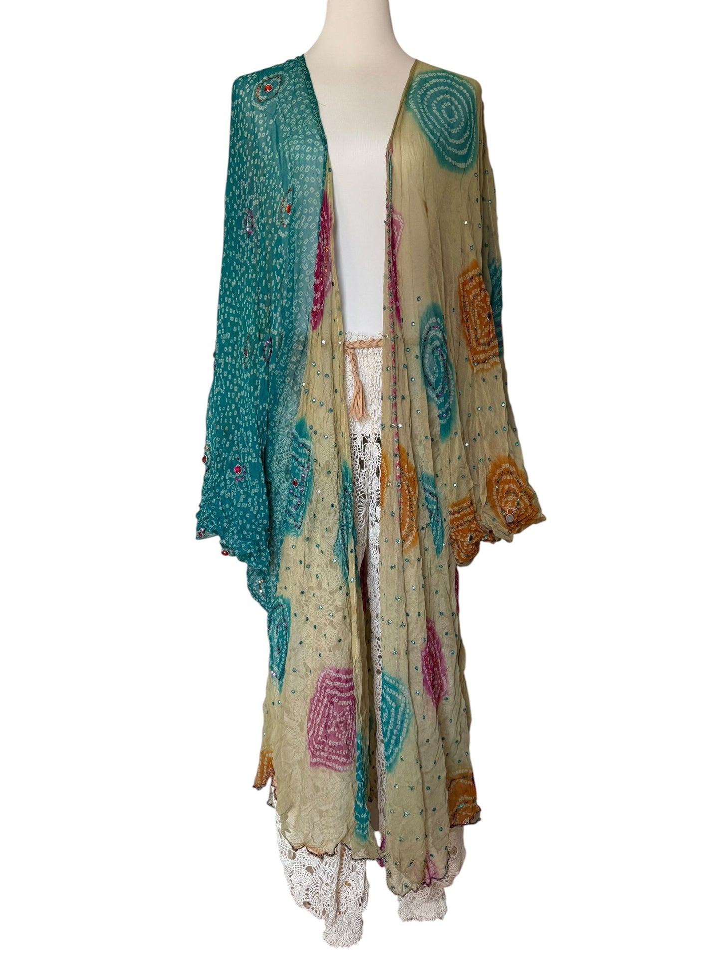 Vintage silk kimono with phantom sleeves