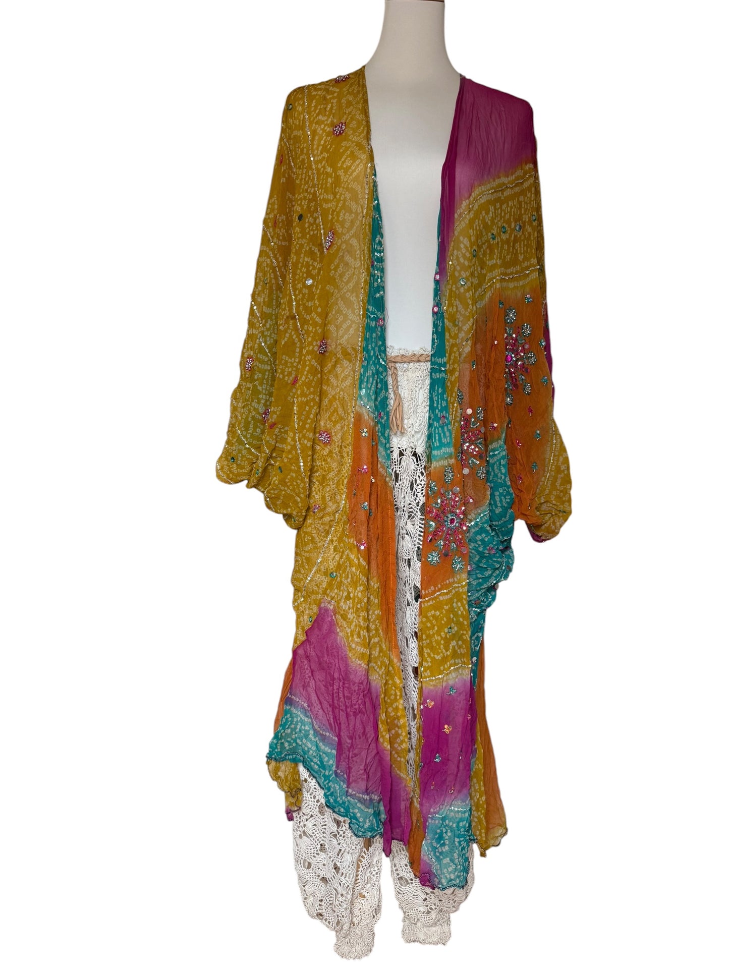 Vintage silk kimono with phantom sleeves