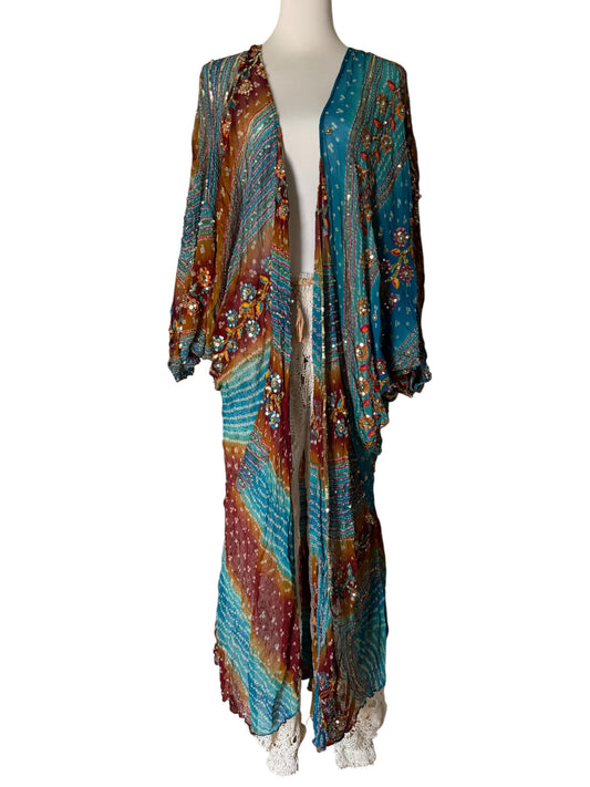 Vintage silk kimono with phantom sleeves