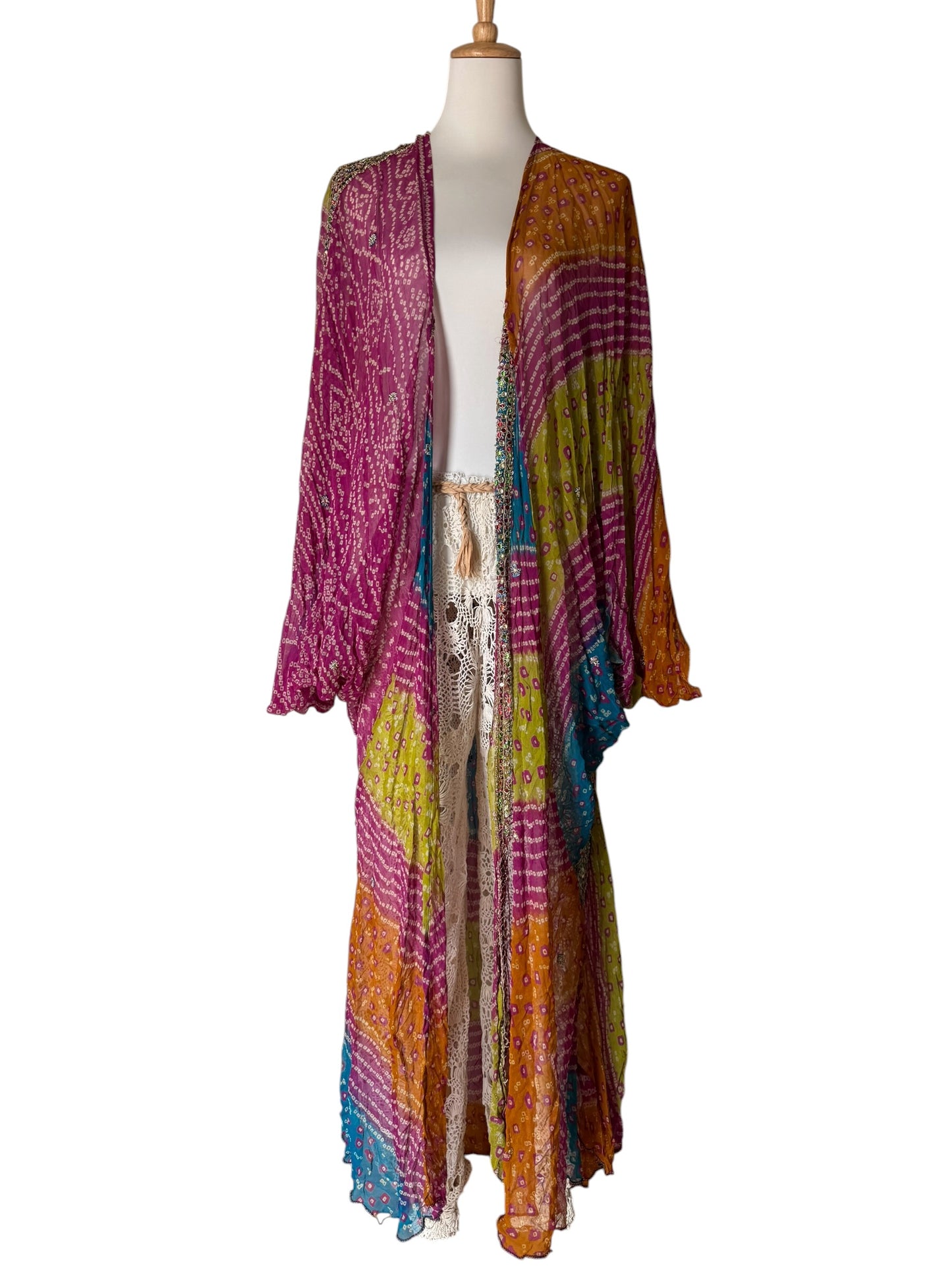 Vintage silk kimono with phantom sleeves