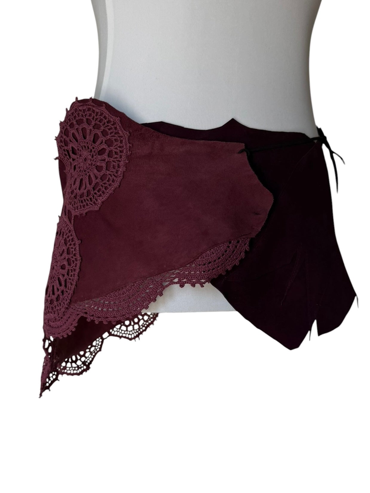 Leather and crochet set