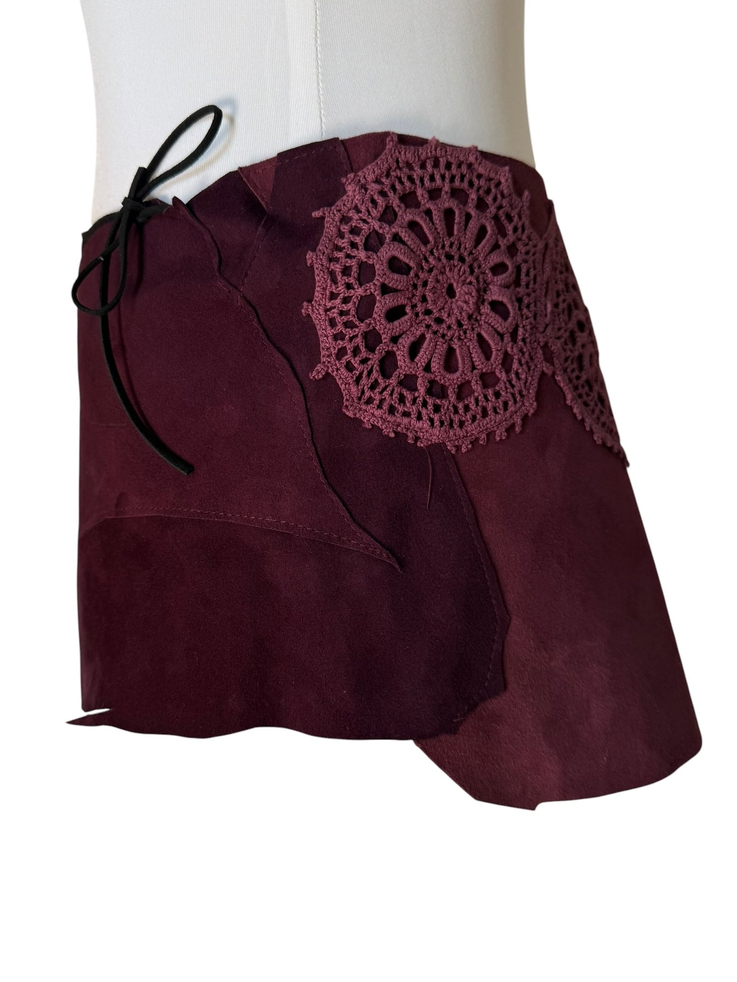 Leather and crochet set