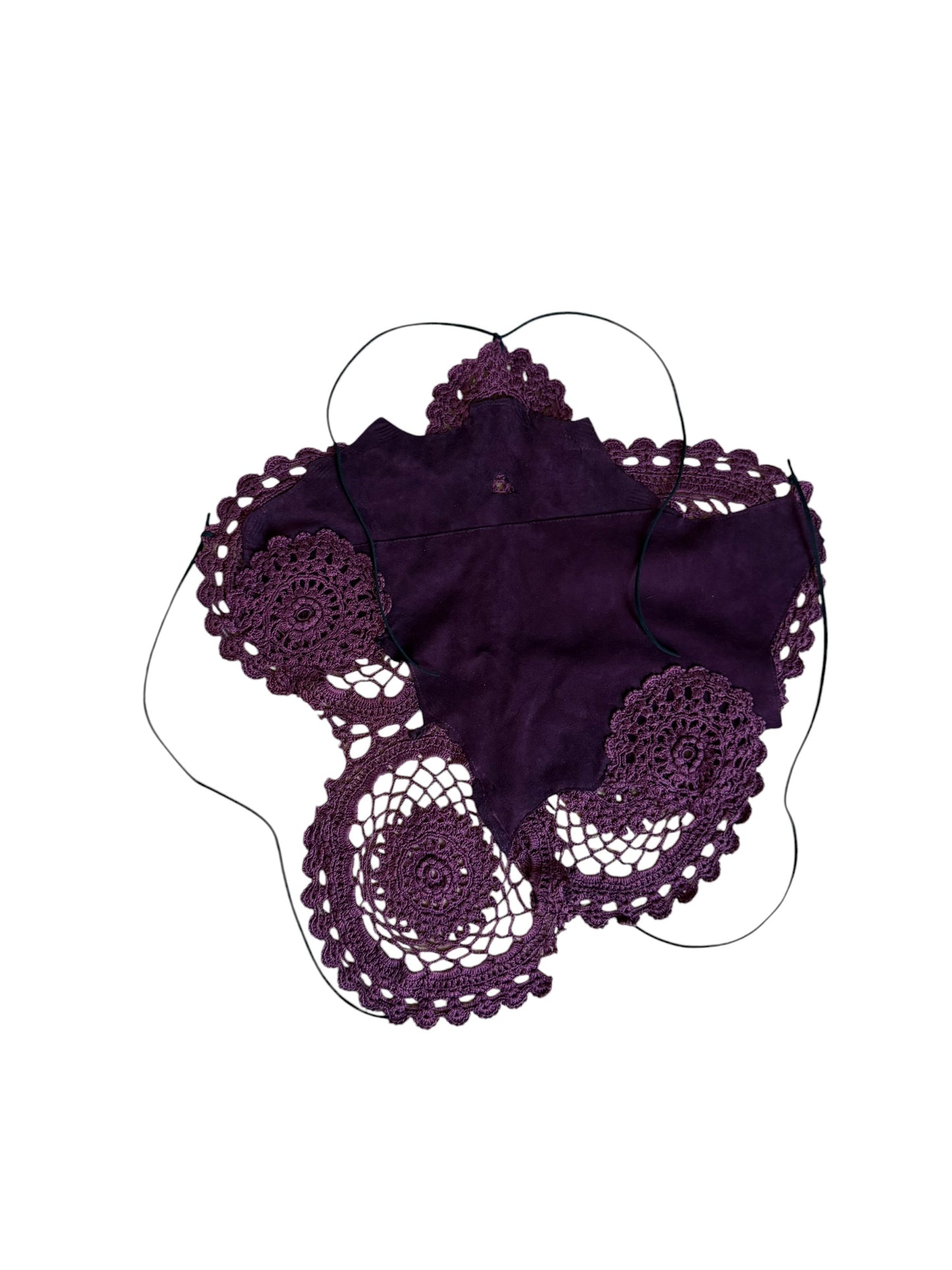 Leather and crochet set
