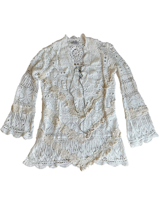 Crochet dress with bell sleeves