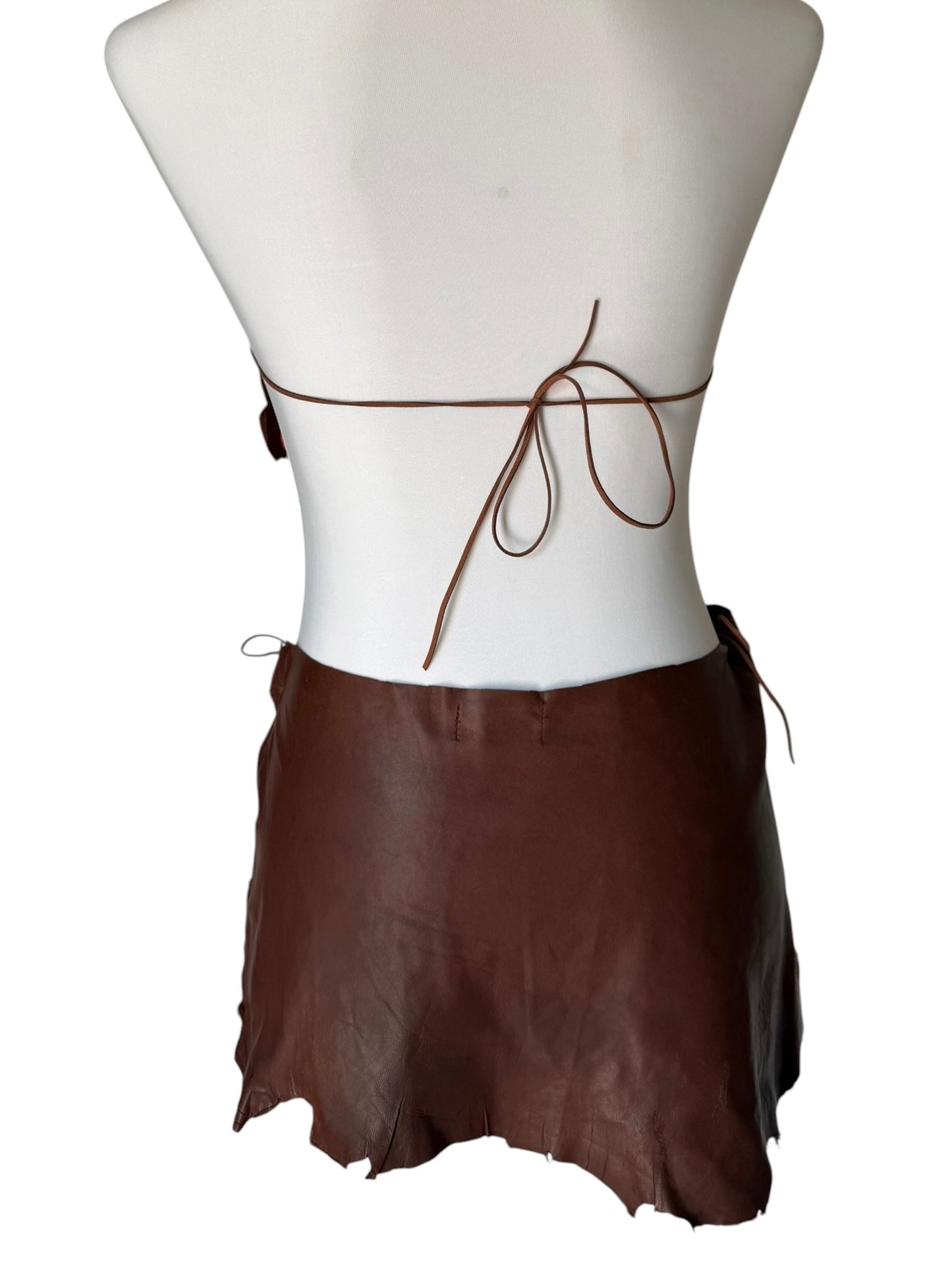 Leather and crochet set