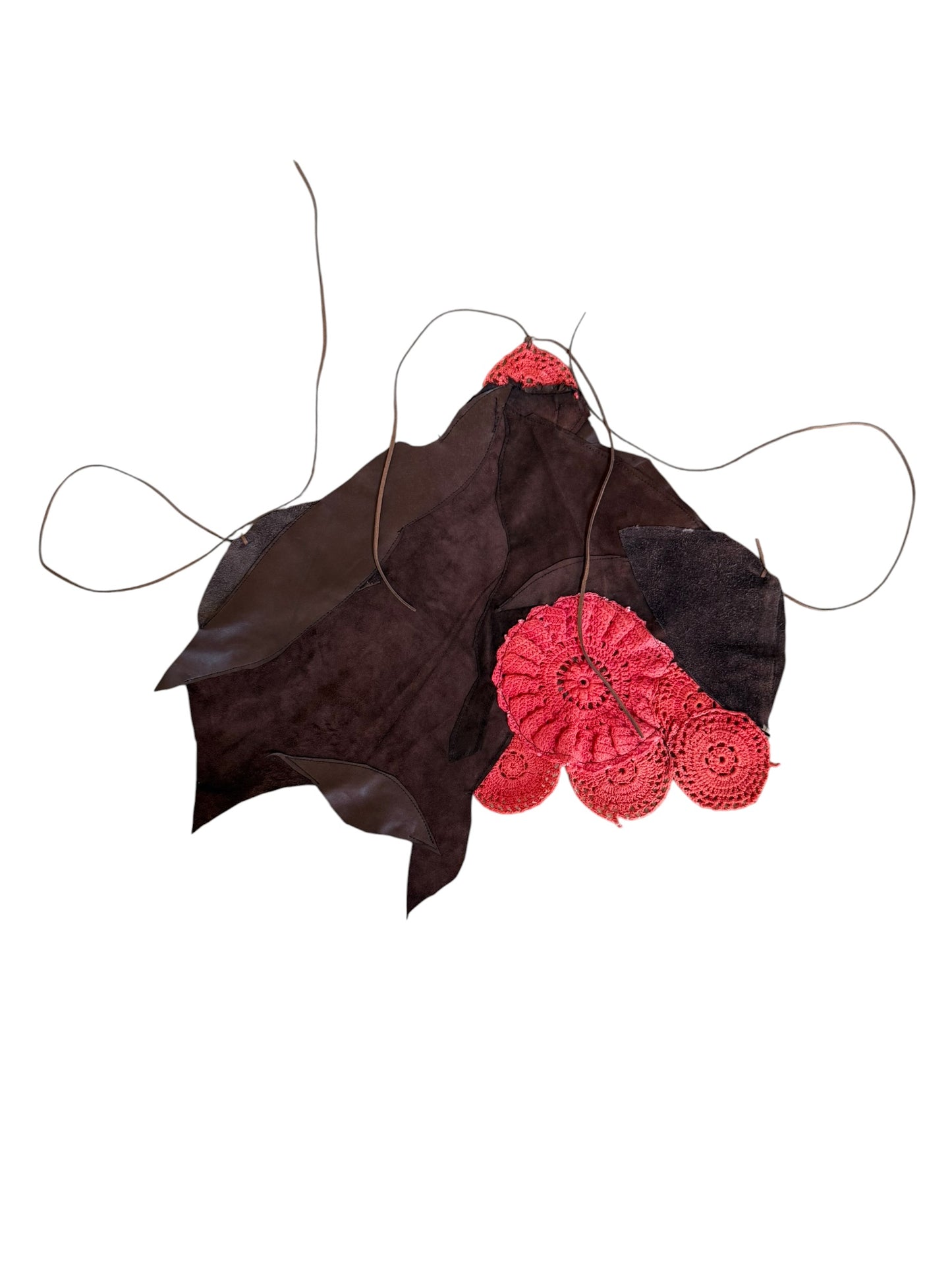 Leather and crochet set