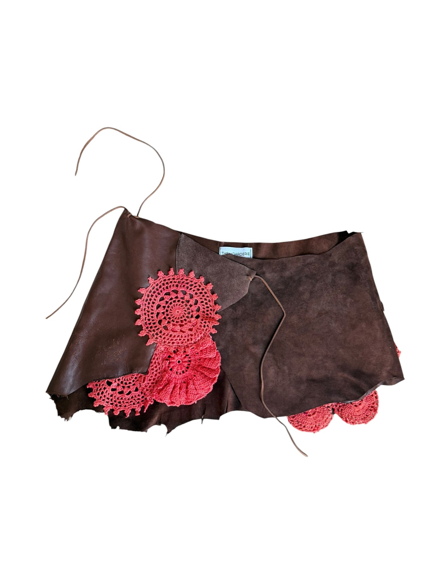 Leather and crochet set