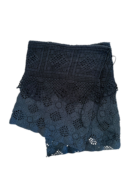 Black folded crochet skirt