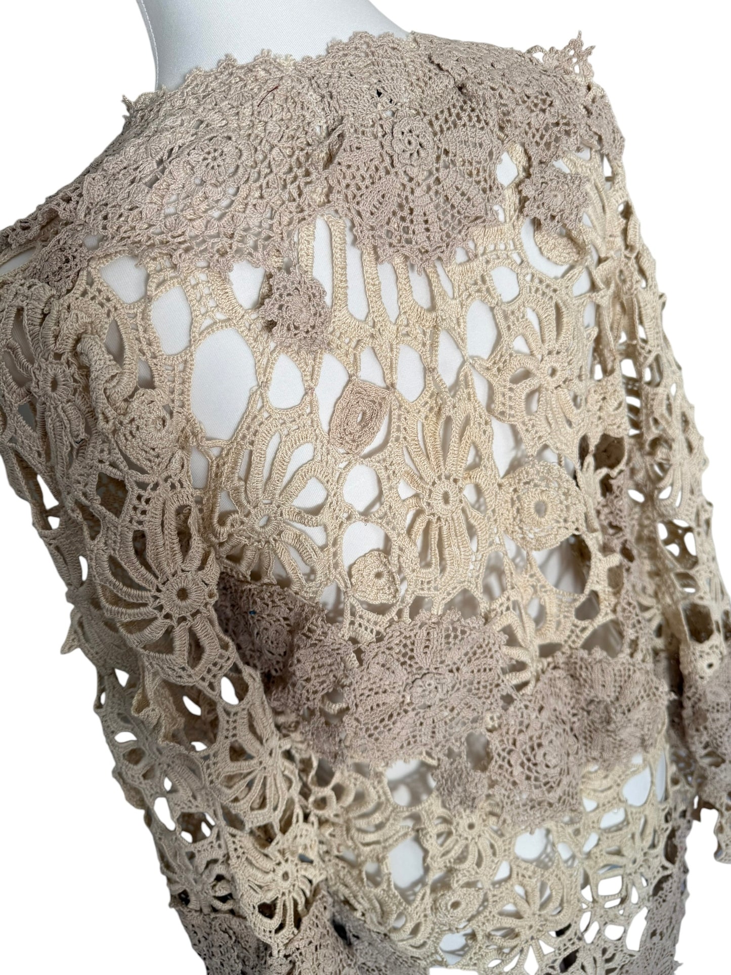 Crochet dress with bell sleeves