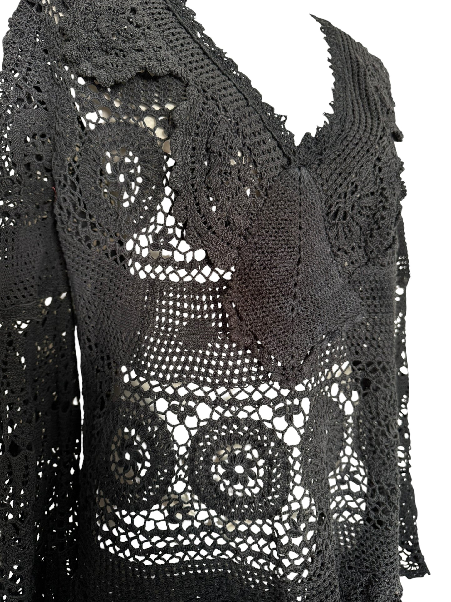 Crochet dress with bell sleeves
