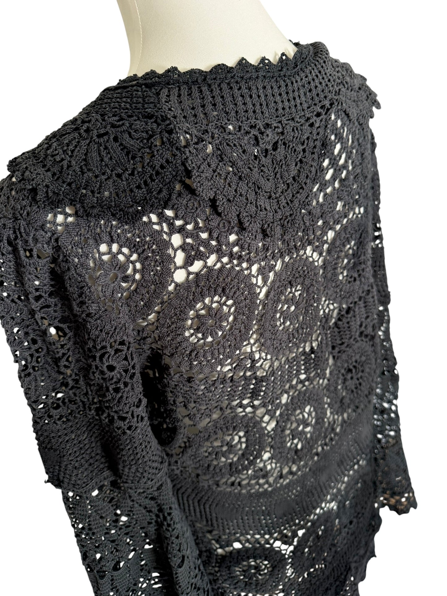 Crochet dress with bell sleeves