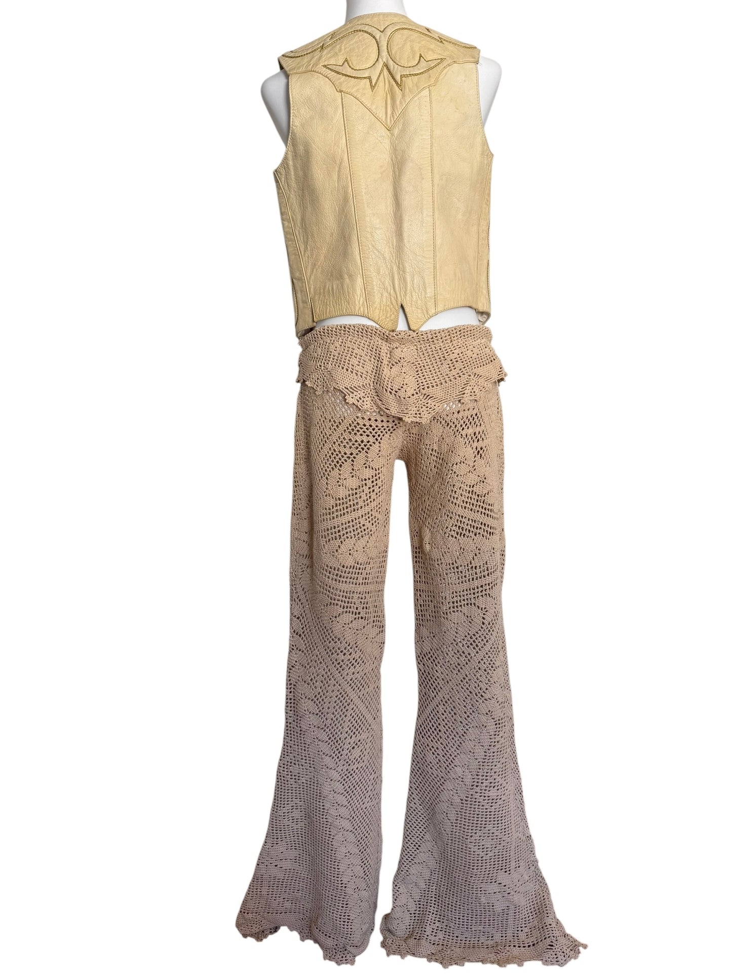 Crochet drawstring trousers