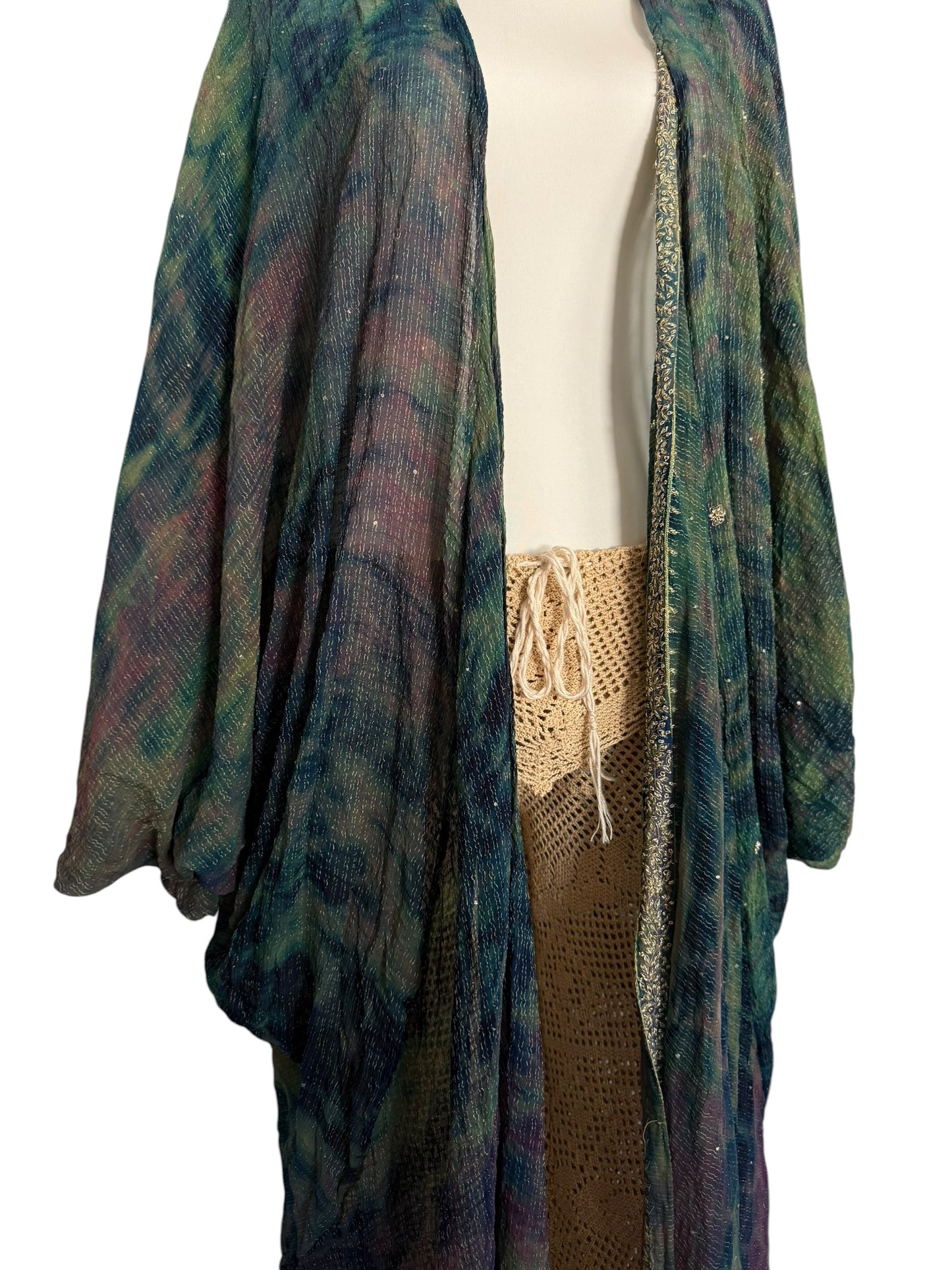 Vintage silk kimono with phantom sleeves