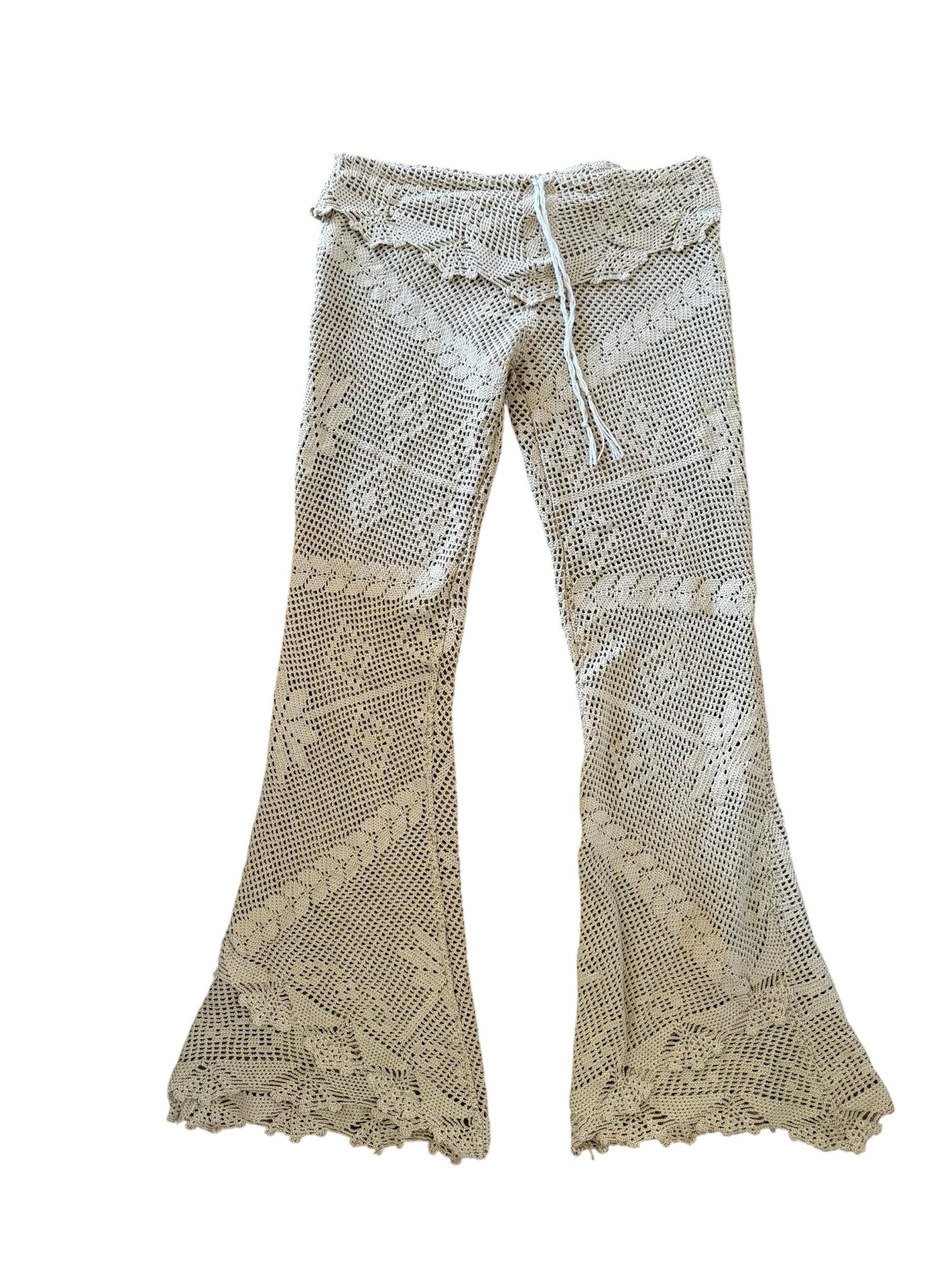 Crochet drawstring trousers