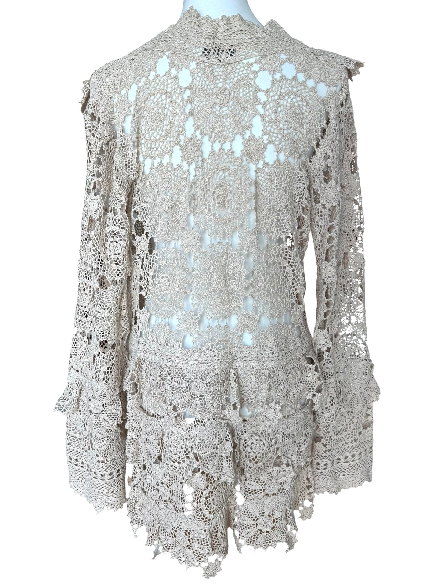 Crochet dress with bell sleeves