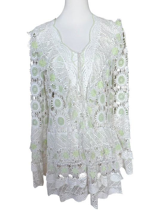 Crochet dress with bell sleeves