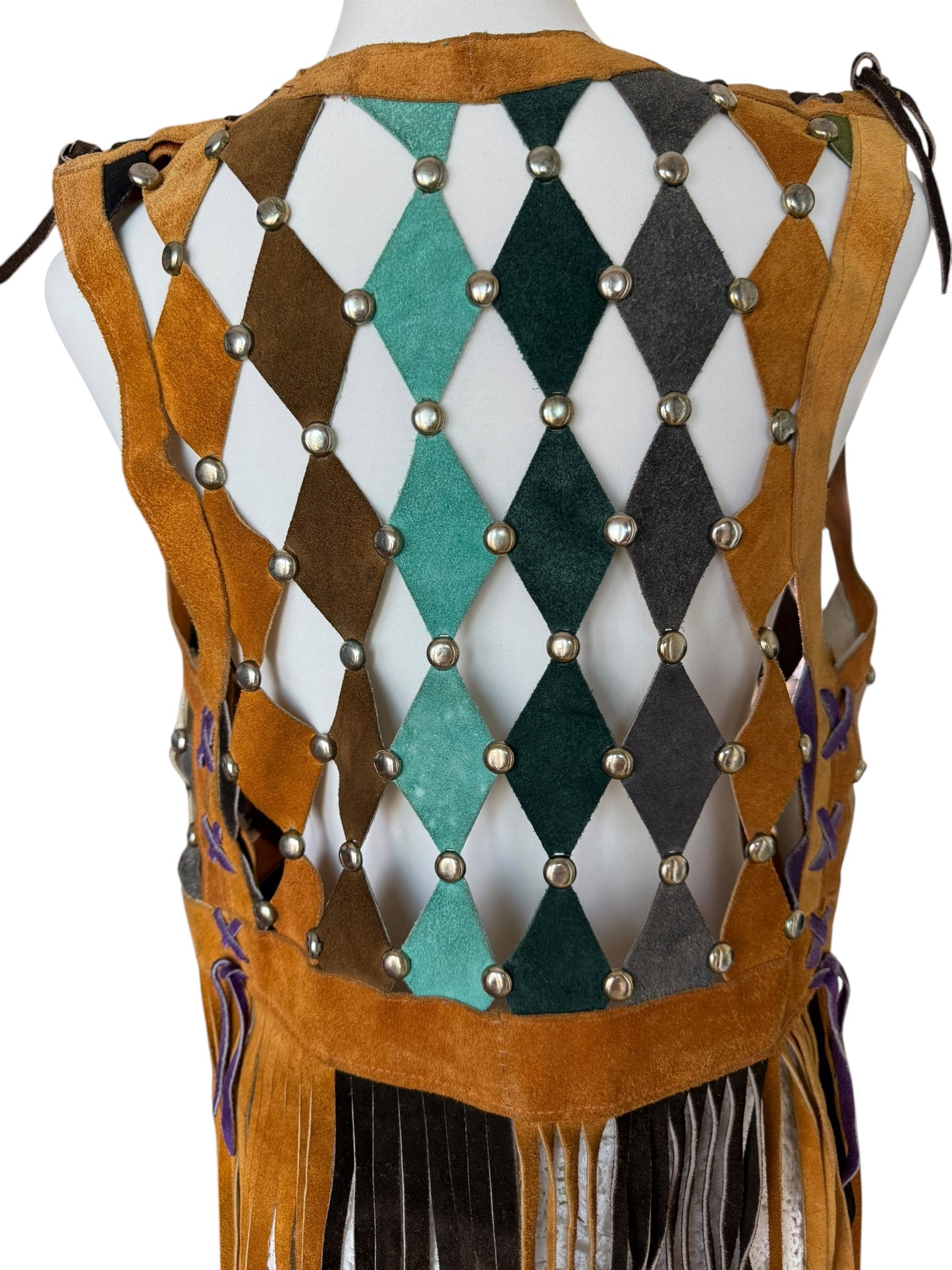 Vintage Patchwork Leather Gilet