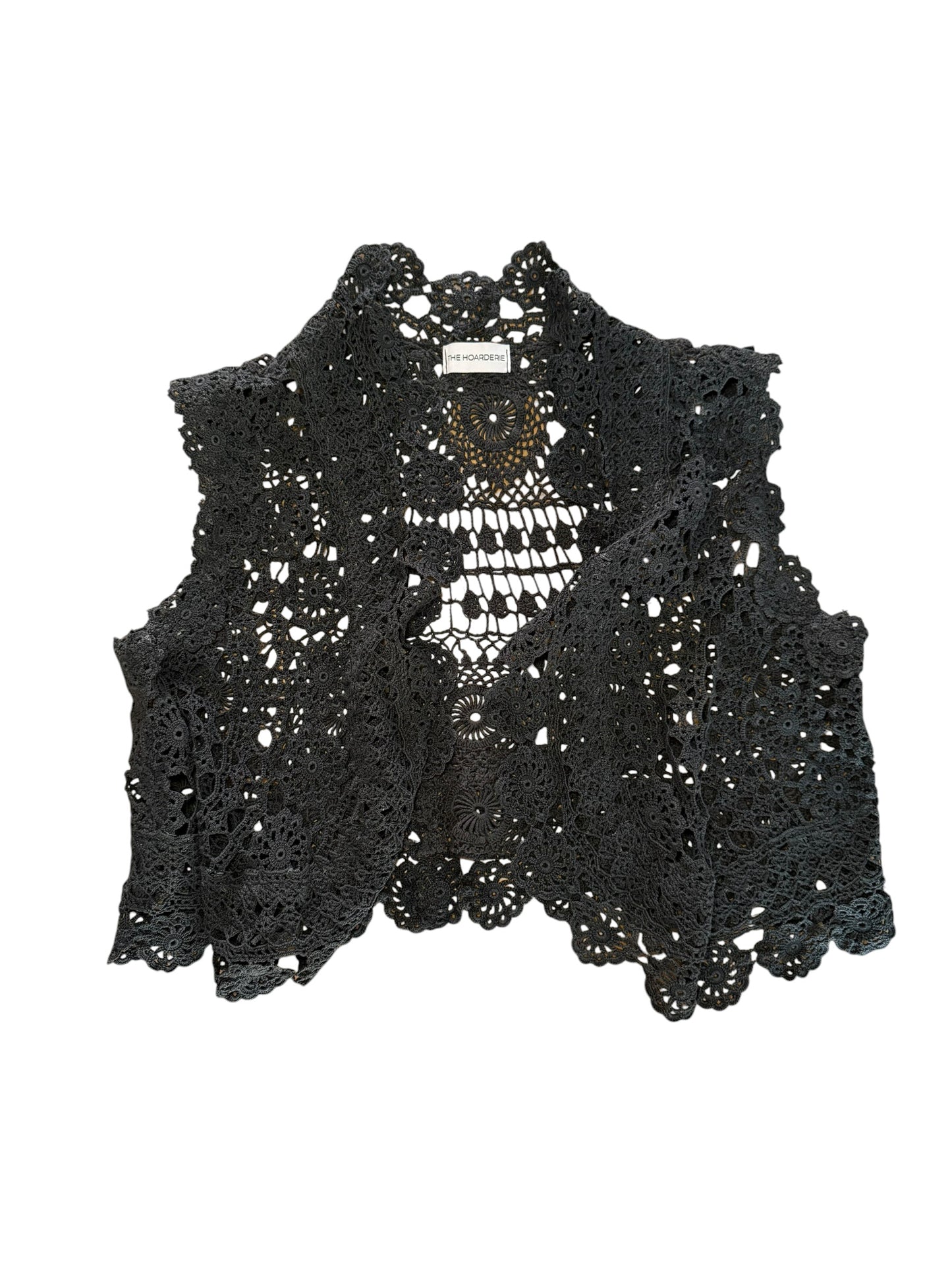 Black crochet gilet