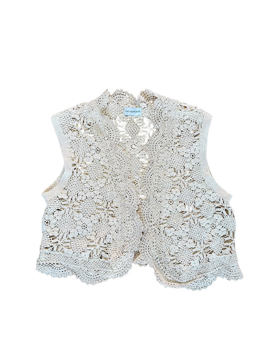 Beige crochet gilet