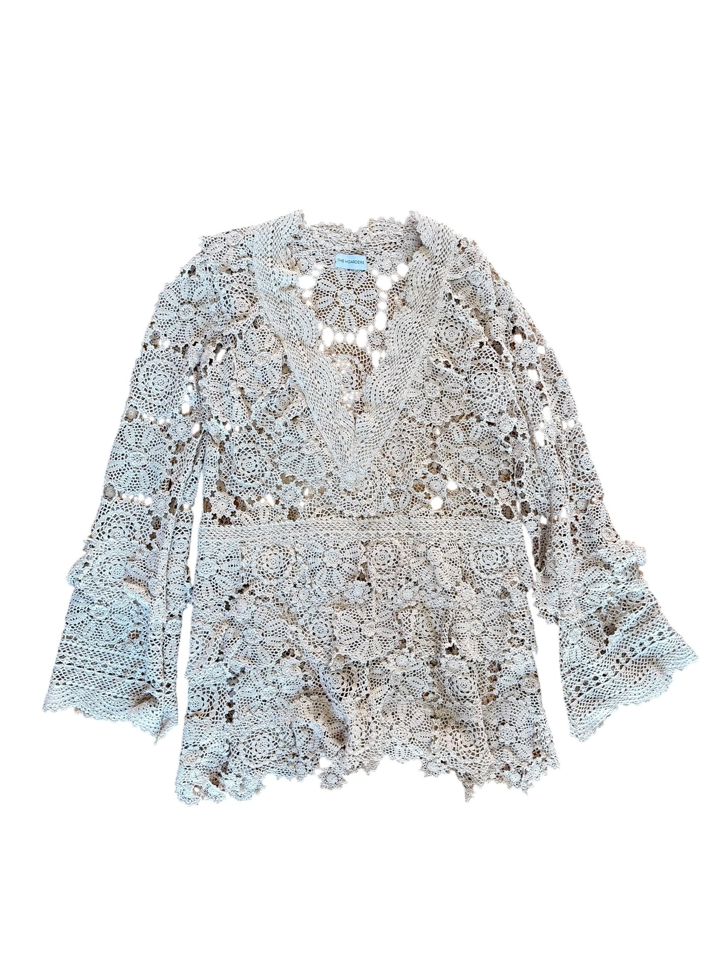Crochet dress with bell sleeves