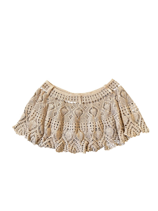 Mini crochet skirt with belt loops
