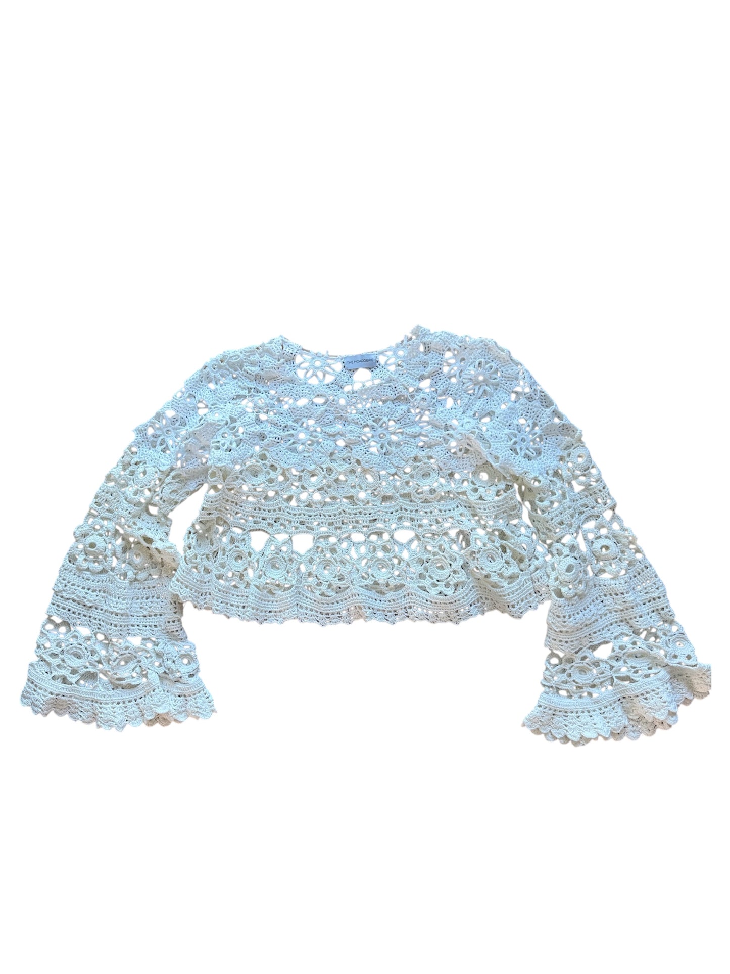 Crochet top with bell sleeves
