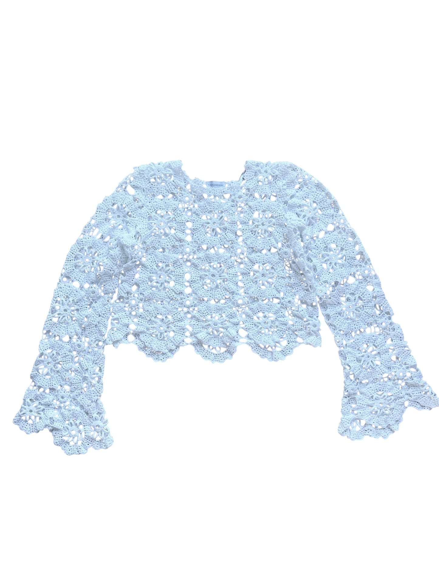 Crochet top with bell sleeves