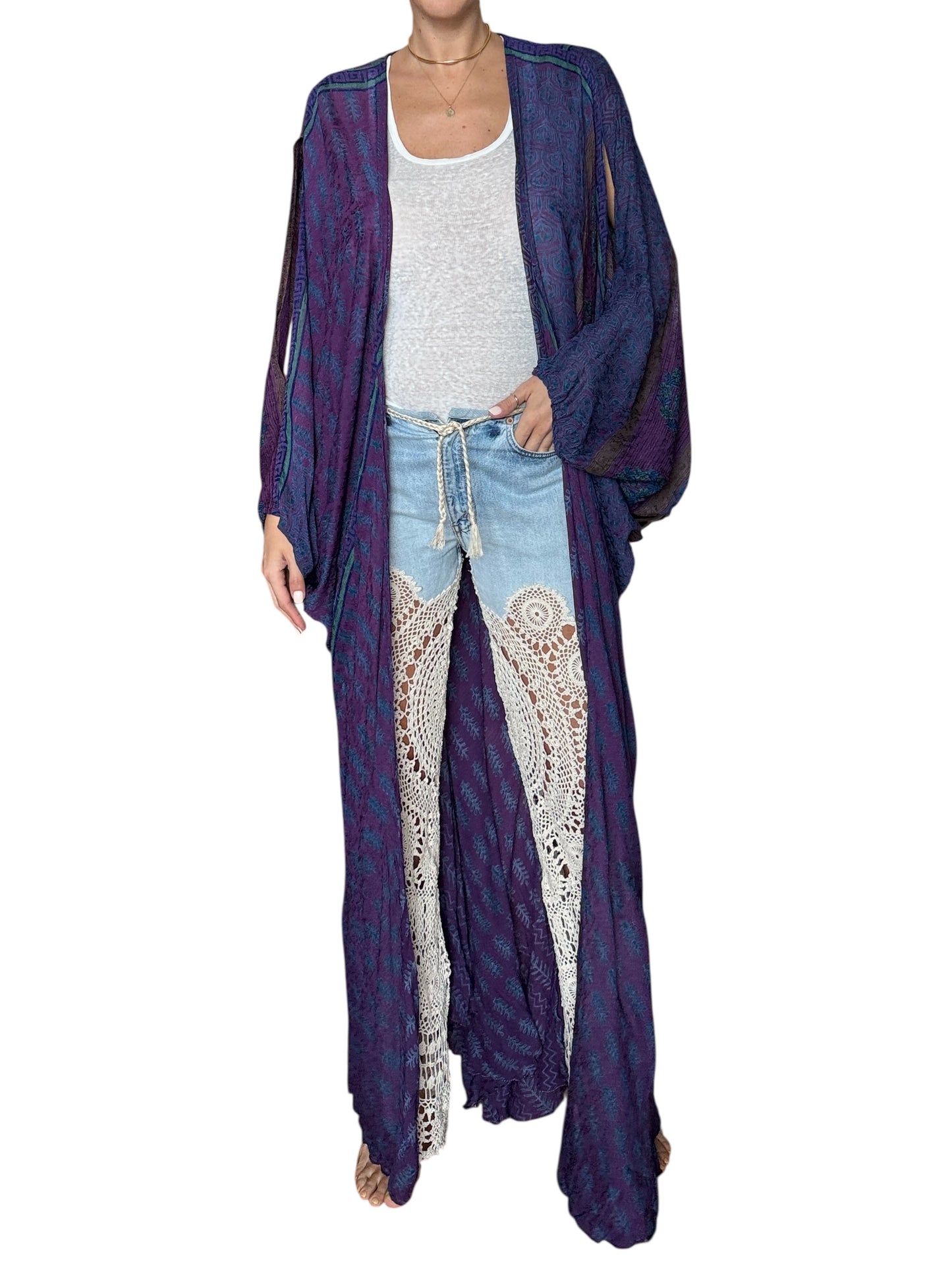 Vintage silk purple kimono